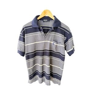 Polo Ralph Lauren Striped Polo Shirt Mens Small Blue Gray Classic Fit